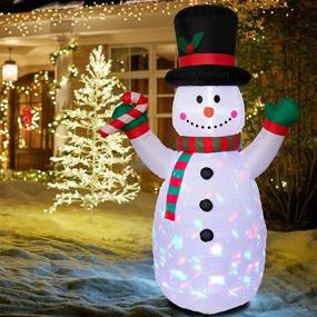 img 4 attached to Inflatable Snowman Holiday Décor - 6.9 ft Yard Decor with LED Lights for Outdoor Indoor Home Garden Lawn Patio Decorations