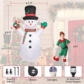 img 3 attached to Inflatable Snowman Holiday Décor - 6.9 ft Yard Decor with LED Lights for Outdoor Indoor Home Garden Lawn Patio Decorations