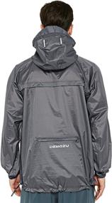 img 2 attached to 🌧️ DEMOZU Men's Waterproof Packable Rain Jacket with Hood - Ultimate Lightweight Windbreaker for Running, Cycling, and Biking