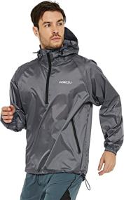 img 3 attached to 🌧️ DEMOZU Men's Waterproof Packable Rain Jacket with Hood - Ultimate Lightweight Windbreaker for Running, Cycling, and Biking