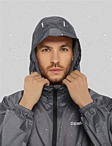 img 1 attached to 🌧️ DEMOZU Men's Waterproof Packable Rain Jacket with Hood - Ultimate Lightweight Windbreaker for Running, Cycling, and Biking