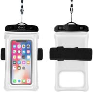 📱 pshyx floating waterproof phone pouch - universal dry bag with arm band and lanyard for iphone/sam/,google/lg & more (up to 7 inches) - 1 pack - white logo