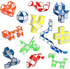 img 4 attached to 🧩 Головоломка-змейка Ganowo Fidget Snake Cube Mini Twist Puzzle (12PACK) - призы для вечеринки, наполнители подарочных пакетов, призы на карнавале, награды в классе, школьный подарок, подарок на день рождения - Наполнители новогодних чулочков для детей - головоломки скоростных кубов