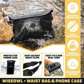 img 3 attached to Wise Owl Outfitters Waterproof Fanny Pack & Dry Bag for Phone - Waist Bag and Phone Pouch for Water Sports, Beach, Swimming, Sailing, Kayaking, and Outdoor Activities