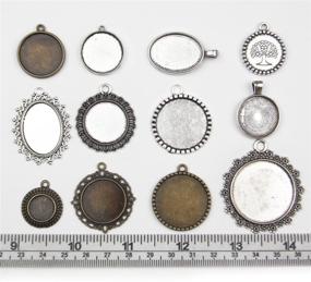 img 3 attached to 📿 20PCS Mixed Cabochon Frame Setting Trays for Jewelry Making - DIY Pendant Assortment (Mix)