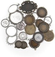 📿 20pcs mixed cabochon frame setting trays for jewelry making - diy pendant assortment (mix) logo