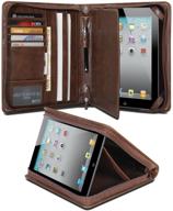 👜 gmyle ipad case: stylish business portfolio travel case with brow pattern pu leather for effective protection and convenience logo