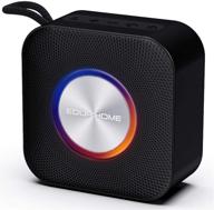 ipx7 waterproof portable bluetooth 5.0 speaker with mic for hand free calls, louder volume and 15w stereo output, 12-hour playtime, 80-ft wireless range, pulsating lights – perfect for home parties and music – black logo