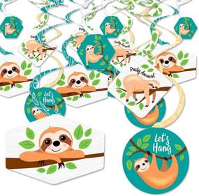 img 4 attached to 🎉 Hanging Party Decor - Sloth Themed - Set of 40 Swirls - Ideal for Baby Showers or Birthday Parties