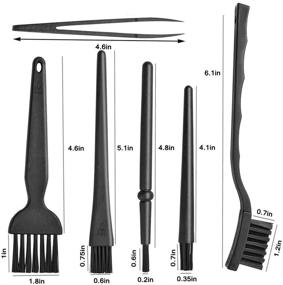 img 3 attached to 🧹 ELANE 6 Pcs Small Portable Anti Static Brush Kit for Computer, Car Seat, Keyboard, Home - Nylon Bristles with Plastic Handle