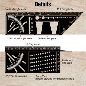 img 1 attached to 🔨 Versatile Woodworking Measuring Template for Carpenter: Multi-Function Tool