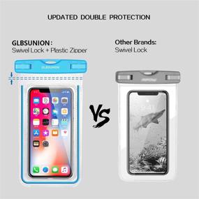 img 2 attached to 📱 GLBSUNION Universal Waterproof Phone Case - 2-Pack, iPhone 12 11 Pro Xs Max XR X 8 Plus, Galaxy S21, LG - 6.9'' Waterproof Phone Lanyard Dry Bag Pouch - Protective Pouch for Pool Beach Kayaking Travel