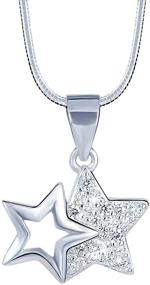 img 4 attached to Sterling Silver Star Pendant Necklace with Zircon - Perfect Holiday, Valentine's Day, Anniversary, Birthday Gift for Women and Girls with Jewelry Box