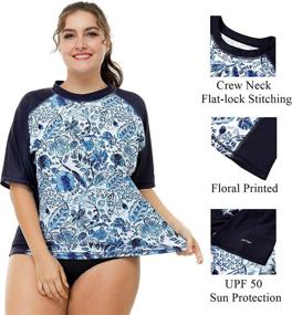 img 2 attached to ATTRACO Women's Plus Size Rash Guard Short Sleeve Rashguard Shirt - UPF 50+ Swimwear