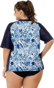 img 3 attached to ATTRACO Women's Plus Size Rash Guard Short Sleeve Rashguard Shirt - UPF 50+ Swimwear