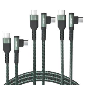 img 4 attached to 🔌 Ailun USB C Cable 90 Degree Right Angle, 60W PD Fast Charge, Nylon Braided 3Pack [3ft+6ft+6ft], Compatible with Galaxy S21 S20 S10 Note 20 10, Google Pixel 4 3 XL, iPad Pro, MacBook, Switch