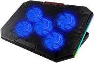 💻 laptop cooling pad cooler stand with 5 fans, adjustable speed, rgb light, 7 height adjustment options, 2 usb ports, slim & portable design | compatible with 12-17.3 inch laptops logo