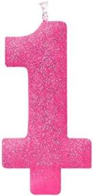 img 1 attached to 🎂 Amscan #1 Birthday Glitter Candle in Charming Pink - Ideal for Celebrating Birthdays!