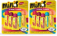 🍓 carmex daily care minis moisturizing lip balm tubes with spf 15 - strawberry, cool mint, wild berry, peach mango, and fresh cherry (pack of 2) - 0.18 oz each logo