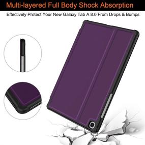 img 1 attached to 📱 Soke Galaxy Tab A 8.0 Case 2019 - Purple: Premium Shock Proof Stand Folio Case for Samsung Galaxy Tab A 8.0 inch Tablet [SM-T290/T295] - Multi-Viewing Angles, Soft TPU Back Cover