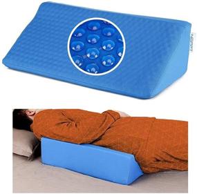 img 4 attached to 🔷 Gel Wedge Pillows for Sleeping Bed – 30 Degree Incline Body Positioners for Adults, Back Pain, Bed Sores – Medical Foam Elevated Legs Bolster (Blue-Gel)