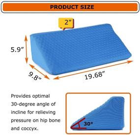 img 3 attached to 🔷 Gel Wedge Pillows for Sleeping Bed – 30 Degree Incline Body Positioners for Adults, Back Pain, Bed Sores – Medical Foam Elevated Legs Bolster (Blue-Gel)