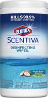 🌴 clorox scentiva wipes, pacific breeze & coconut - bleach free cleaning | 70 wipes (31767) logo