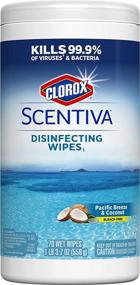 img 4 attached to 🌴 Clorox Scentiva Wipes, Pacific Breeze & Coconut - Bleach Free Cleaning | 70 Wipes (31767)