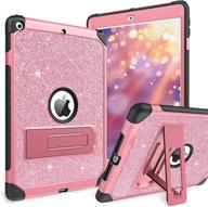 sparkly glitter ipad case for ipad 9th, 8th, 7th, and 10.2 2021/2020/2019 - 3 layers shockproof with kickstand - pink логотип