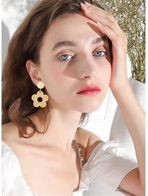 img 1 attached to CHUNYANAN Lightweight Geometric Statement Earrings