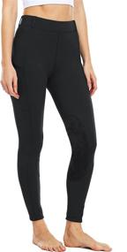 img 3 attached to 🐎 Willit Women's Knee-Patch Equestrian Riding Tights with Zipper Pockets - Riding Pants for Horse Schooling