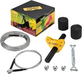 img 4 attached to Zipdiz 50 ft Zipline Kit with Steel Cable & 2 Tree Protectors - Fun Backyard Zip line for Kids