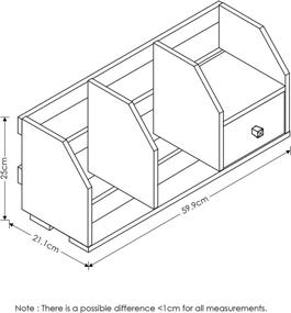 img 3 attached to 📦 Furinno Pasir Desk Storage Shelf with Bin: Stylish Steam Beech/White Organizer for Your Workspace