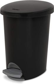 img 2 attached to Sterilite 2.6 Gallon Ultra Step-On Wastebasket, Black Lid and Base with Titanium Pedal and Liner, 2-Pack