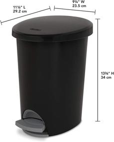 img 1 attached to Sterilite 2.6 Gallon Ultra Step-On Wastebasket, Black Lid and Base with Titanium Pedal and Liner, 2-Pack