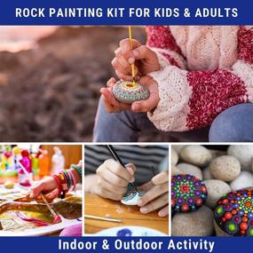 img 2 attached to Mega Rock Painting Art Kit: Creative DIY Crafts for All Ages - Includes 200+ Pieces of Rocks, Waterproof Paints, and Markers - Perfect Gift Sets for Kids, Adults, and Families