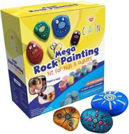 mega rock painting art kit: creative diy crafts for all ages - includes 200+ pieces of rocks, waterproof paints, and markers - perfect gift sets for kids, adults, and families logo