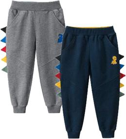 img 3 attached to 👖 Boys' Active Toddler Joggers Sweatpants Playwear Trousers - Clothing