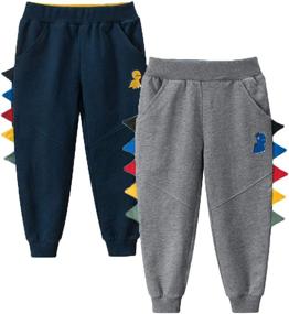 img 4 attached to 👖 Boys' Active Toddler Joggers Sweatpants Playwear Trousers - Clothing