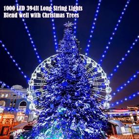 img 3 attached to ROADAYLY Outdoor Christmas Lights 1000 LED 394Ft Christmas Tree Lights With Remote 8 Modes Plug In IP65 Waterproof Outdoor String Lights For Home Decor DIY Wedding Garden Bedroom Patio(Blue)