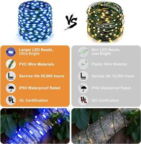 img 1 attached to ROADAYLY Outdoor Christmas Lights 1000 LED 394Ft Christmas Tree Lights With Remote 8 Modes Plug In IP65 Waterproof Outdoor String Lights For Home Decor DIY Wedding Garden Bedroom Patio(Blue)