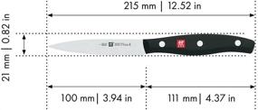 img 2 attached to 🔪Набор ножей Zwilling J.A. Henckels Twin Signature шеф-поварских и овощных ножей, 4 дюйма, нержавеющая сталь, черный - высококачественные немецкие ножи