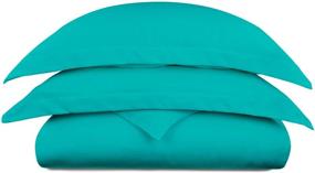 img 4 attached to 💎 Luxurious Bamboo Duvet Cover Set 2-Piece - Ultra Soft Bedding - Zippered Comforter Protector, Includes 1 Pillow Sham - Twin/Twin XL - Turquoise by Cosy House Collection
