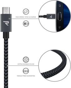 img 2 attached to 🔌 Кабель Rampow QC 3.0 Micro USB [2 шт./3.3 фута]: Быстрая зарядка и синхронизация для Samsung Galaxy, Sony, Kindle, PS4 и других устройств - космический серый