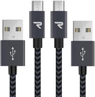 🔌 кабель rampow qc 3.0 micro usb [2 шт./3.3 фута]: быстрая зарядка и синхронизация для samsung galaxy, sony, kindle, ps4 и других устройств - космический серый логотип