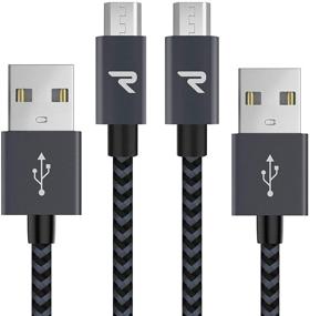 img 4 attached to 🔌 Кабель Rampow QC 3.0 Micro USB [2 шт./3.3 фута]: Быстрая зарядка и синхронизация для Samsung Galaxy, Sony, Kindle, PS4 и других устройств - космический серый