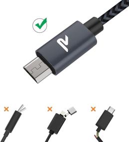 img 1 attached to 🔌 Кабель Rampow QC 3.0 Micro USB [2 шт./3.3 фута]: Быстрая зарядка и синхронизация для Samsung Galaxy, Sony, Kindle, PS4 и других устройств - космический серый