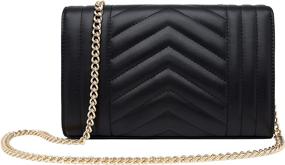 img 1 attached to 👜 Fashionable Quilted Genuine Leather Crossbody Bag: Versatile Shoulder Clutch Handbag for Women with Chain Strap