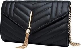 img 2 attached to 👜 Fashionable Quilted Genuine Leather Crossbody Bag: Versatile Shoulder Clutch Handbag for Women with Chain Strap