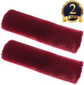img 4 attached to UBANG 2 Pack Universal Car Seat Belt Covers Soft Faux Sheepskin Shoulder Pads